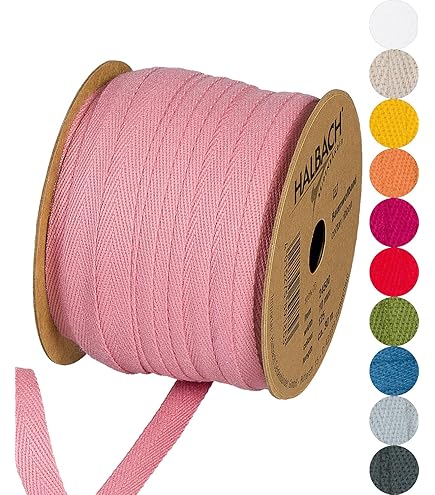 Halbach Seidenbänder Katoenen band, 10 mm x 30 m, geweven band 100% katoen, linten om te knutselen, per meter, stoffen band voor decoraties, doe-het-zelf handwerk, biasband naaiwerk, kleur: geel