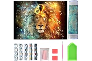 NASHRIO DIY Diamond Painting Leone 40x30cm, Kit Diamond Painting per Bambini, Hobby Creativi Adulti, Art of Paint by Numbers, Pittura Diamante 5D per Decorazione della Parete di Casa.