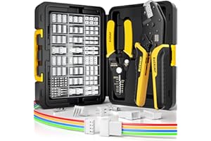DxCRIMP Zestaw szczypce zagniatające do wtyków JST z 24 Rodzaje JST-XH 2,5mm Zestaw Narzędzi do Zaciskania,Terminal Crimper, 0,03-0,5mm² szczypce zaciskowe do Dupont, JST-SM, JST-VH, KF2510, Molex,AMP