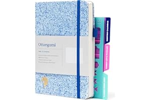 Ottergami The Classic Notebook, A5 Dotted 150 gsm Paper, Polka Dot, Bullet, Grid Journal with Stencils