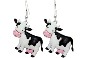 Bluebubble COWS GO MOO Dora Cow Dangle Earrings on Gift Card