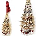 SANDYNAVZ Long Length Whole red Hair Paranda for Women, braide tassles, hair accessory for wedding, Parandi Punjabi Tassles Hair Paranda Braid Parandi Choti Big Parada (Red)