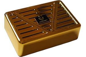 GERMANUS, ottimo umidificatore da tabacco, a forma di parallelepipedo, colore: oro, inclusi supporto e istruzioni (lingua italiana non garantita)