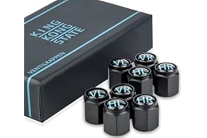 King Kong State Nakrętki na wentyle - 8 x opisane nakładki na wentyle samochodowe z uszczelką, nierdzewny materiał ABS, kolor czarny