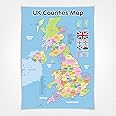 A3 UK Counties Map Wall Chart