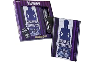Wednesday Kits de Fournitures Scolaires Mercredi Addams, Carnet de Notes Ligné et Stylo à Bille Idée Cadeau Enfant Ado