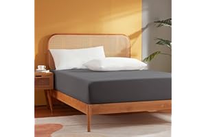 Sonive King Size Fitted Sheets, 30 cm Deep Brushed Microfiber Ultra Soft No-Iron Wrinkle-Resistant Fitted Bed Sheets, Dark Grey, 150 x 200 + 30cm