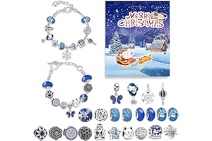 DEYAAH Advent Calendar 2025 for Girls Kids Christmas Countdown Calendar, DIY 24 Days Christmas Jewelry, 2025 New Charm Bracelet Advent Calendar for Girls (Set E)