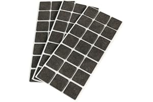 Emuca 2038816 Lot de 63 patins carrés en feutre 30x30mm auto-adhésifs marron