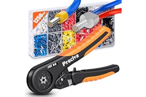 Ratcheting Device Ferrule Crimping Tool Kit,0.08-10mm²（AWG 28-7）,Preciva Crimping Tools Set,Ferrule Pliers with 1200 Wire End Ferrule Connectors
