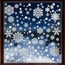 156 Autocollants Fenêtre Noël Flocon Neige Statique Réutilisable PVC Décoration Vitre Stickers Décoratifs Vitrine
