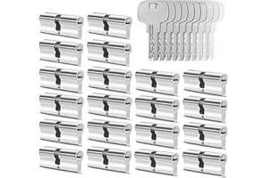 GERCAR 20x cilindro de cerradura/cerradura de barril para puerta 35/35 – 70 mm – 20x cerradura de puerta/cilindro de cierre uniforme con 100 llaves – Longitud: 70 mm A: 35 B: 35