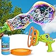 Bubble Gun for Kids Ages 4-8 - Big Bubble Machine for Toddlers 1-3-5 Year Old, Giant Bubble Wand for Outside, Boy Birthday Gifts Ideas, Dinosaur Bubble Blower, Large Bubble Maker, Outdoor Bubble Toys