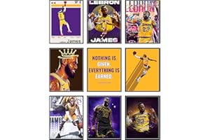 BigWig Prints LeBron James Poster-Set – LeBron Poster, LeBron James Poster für Schlafzimmer, LeBron Poster für Wände, Lakers Poster, LeBron James Wandkunst, Basketball-Poster, ungerahmt, 9 Stück (20,3