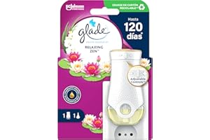 Glade - Ambientador Eléctrico Líquido con aceites esenciales, aroma Relax Zen, hasta 100 días, difusor + recambio, Difusor + Recambio