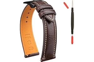 Gomvadr läder klockarmband vegetabiliskt garvat läderarmband, klockarmband 20 mm läder, 16 18 19 20 XL 21 22 XXL snabbkopplin