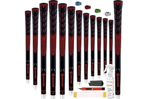 SAPLIZE Golfgriffe 13er-Set mit komplettem Regripping-Kit, Standard / Mittelklasse/übergroß, Weiß / Grün / Rot / Blau, Golfschlägergriff