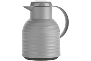 Emsa Samba N4010900 Jarra térmica, 1 Liter, Plástico Vidrio, Wave Stone