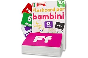LEARNWORX Flashcard per Bambini 1-3 Anni | Alfabeto & Prime Parole | Lettere Numeri ABC Colori Forme Animali | 101 Carte Educative Uniche | Gioco Montessori | Sviluppo Linguaggio & Parlato