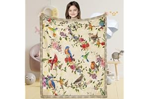 LINGQIANG Geschenke für Mädchen Kinder Geburtstag, Flauschig Vogel Aquarell Flanell Decke, 100 x 130 cm Weich Plüsch Kolibri Kardinal Kuscheldecke Vogel Wohndecke für Baby Kleinkind Frau Sofa Couch Deko