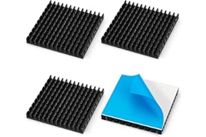 Tunejoy Kühlkörper Aluminium Heatsink mit Thermoklebeband für Laptop Transistor Halbleiter Elektronischer Komponenten SSD 40x40x5 mm 4 Stück