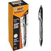 BIC Gel-ocity Quick Dry Hizli Kuruyan Jel Kalem 12'li Kutu Siyah, 0.7 mm Orta Kalınlıkta U&ccedil;, Hızlıca Kuruyan Jel M&uuml;rekkep