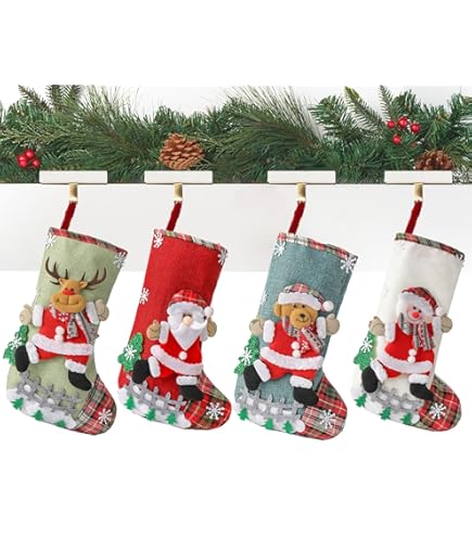 FUKPO Kerstsokken om op te hangen, lege kerstkous, personaliseerbaar, kerstkous, snoep, kerstkous, om leeg te vullen, personaliseerbaar, open haard, kerstdecoratie