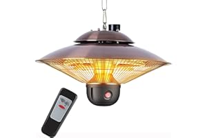 DONYER POWER Elektrische Außenheizungen für Garten, Terrassenheizung, mit Fernbedienung, Halogenheizung, Deckenmontage, 800 W/1200 W/2000 W Gewächshaus
