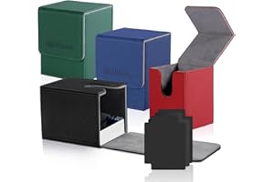 Mlikero 4 Packs Deck Box Grand Format pour 100+ Cartes à Couverture Simple avec 4 Séparateurs, Boite Rangement Carte Protege Carte, Boite Carte en Cuir de Première Qualité pour Cartes à Collectionner