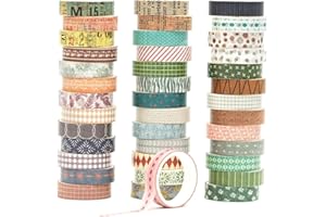 Songdao 40 Rollos Washi Tape Set cinta adhesiva decorativa Washi Glitter Adhesivo de Cinta Decorativa para DIY Crafts Scrapbooking (Retroism 2)