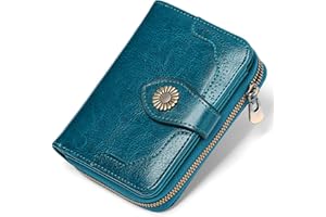 SENDEFN Leather Purses for Women, RFID Blocking Small Wallets for Women, Ladies Purse with Multiple Card Slots and Zipper Compartment