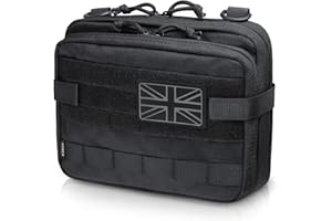 WYNEX Tactical Large Admin Pouch of Double Layer Design, Molle EDC EMT Utility Pouch with Map Sleeve Modular Tool Pouch Large Capacity Flag Patch Included