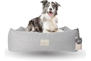 Ligo Buddy Elegance- Lettino Cuccia per cani realizzata in Italia. Cuscino materasso per Cane cuccetta completamente sfoderabile e lavabile in lavatrice. (M/L: 85 X 70 cm, GRIGIO PERLA)