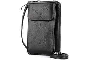 Aeeque Portefeuille Femme Porte-Cartes, Poche GSM en PU Cuir, Sac Bandoulière Femme Téléphone Portable, Pochette pour Smartphone de 6,7'', Mini Sac de Voyage Vélo Camping, Mini Porte Monnaie
