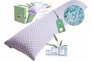 wohlKIS - Seitenschläferkissen 40 x 145 cm mit Bezug - kühlendes Schwangerschaftskissen - Stillkissen mit Memory Foam - Orthopädisches Kissen - Pregnancy Pillow - Body Pillow - Schlafkissen