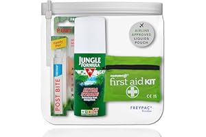 Freypac Mosquito Repellent Travel and Hiking Bundle, Extra Strong DEET Insect Repellent, Soothing Bite Pen to Treat Stings, First Aid Kit, Packed in Leak Proof Airline Carry On Liquid Pouch