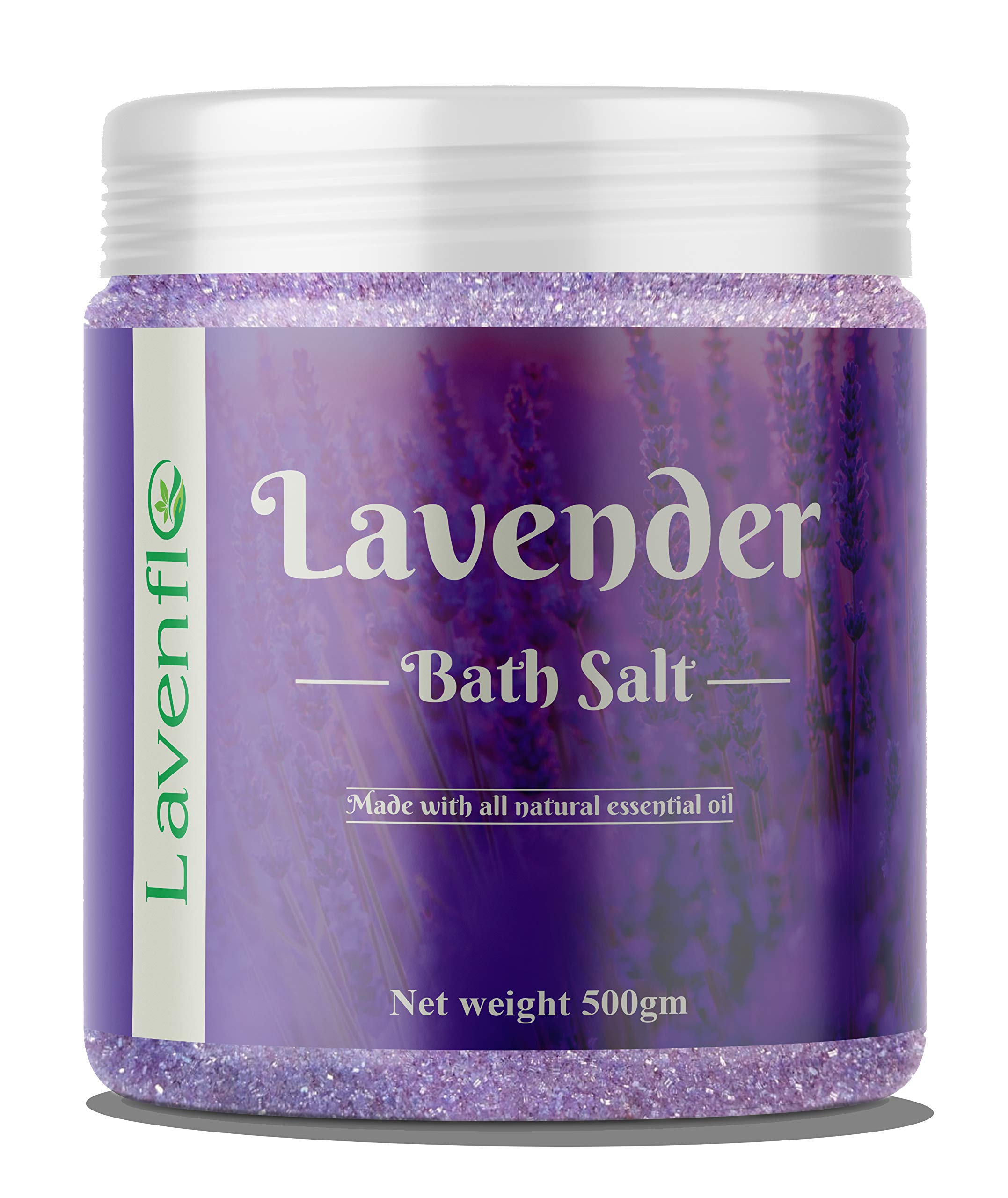 Lavenflo Epsom Salt Infused With Lavender Essential Oil For Bath, Foot, Sleep, Muscle Relief & Refreshing Body (Lavender Bath