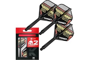 Target Darts Gabriel Clemens K Flex Flights und Shaft System, No.2 | Packung mit 3 Kflex All In One Flights, Player Edition Darts Zubehör | K-Flex Dart Schaft Short/Intermediate/Medium