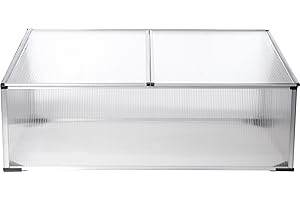 Gartenfreude Serre châssis avec Structure en Aluminium et Panneaux en Polycarbonate 100 x 60 x 40 cm (LxlxH)