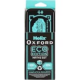 Helix Oxford Eco Set Studenti 6 Pezzi - Cancelleria Riciclata Rosa - Matite Gomma Righello Penna