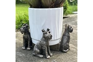 Animal Crackers SET of 3 Schnauzer Dog shaped Plant Flower Pot Stands ornament decoration Dog lover gift