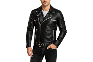 Fashion_First Walking Dead Jeffrey Dean Morgan Negan Veste de moto en cuir noir style Brando