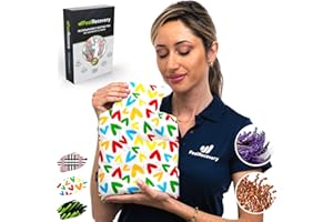 FEEL RECOVERY Saco Térmico Semillas con Forma Botella Agua Caliente - Bolsa de Calor para Microondas (30x22 cm) - Cojín de Semillas con Funda Lavable, Tela Algodón 100%, Olor Lavanda