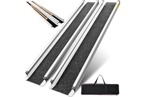 2PCS Telescopic Wheelchair Ramps 5FT, gardhom Portable Adjustable Ramps for Mobility Scooters 272KG Loading Capacity for Home Front Door Stair Steps