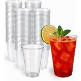 DUNWAVE, 200 Disposable Cups 220 ml, Clear Disposable Plastic Cups for Birthdays and Celebrations (200)