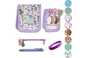 La Repera de Enfermera® Salvabolsillos Enfermeria + Porta Tijeras Enfermeria + Boligrafo 6 Colores + Pulsera | Organizador de bolsos | Accesorios Enfermera TCAE Veterinaria (WHITE-PURPLE)