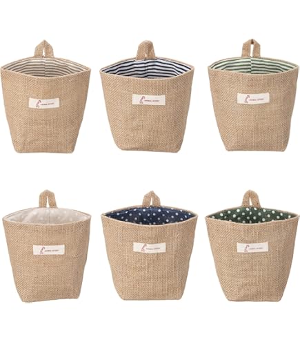 Set 5 Cestini Di Rattan Da Parete | Decorazioni Rustiche | 7.9, 9.8, 11.8 Pollici | Per Soggiorno, Camera - Foto 7