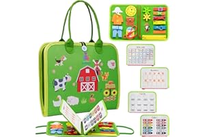 BrioKids Libro Montessori Interattivo in Feltro - Busy Board Montessori Italiano - Gioco Bambino 2, 3, 4 Anni - Valigetta Sensoriale con Giochi Educativi per Maschio e Femmina per Sviluppo Cognitivo