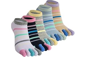 Kevaler 5 Paia Donna Calzini Corte con Dita Separate Cotone Sportive Calzini Divertenti Fantasia Motivo Colorati Carino Animali Socks
