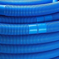 Schwimmbadschlauch Ø 38mm Saugschlauch Poolschlauch Solarschlauch Pumpenschlauch mit Muffen Made in Germany (1,5 m, Blau…